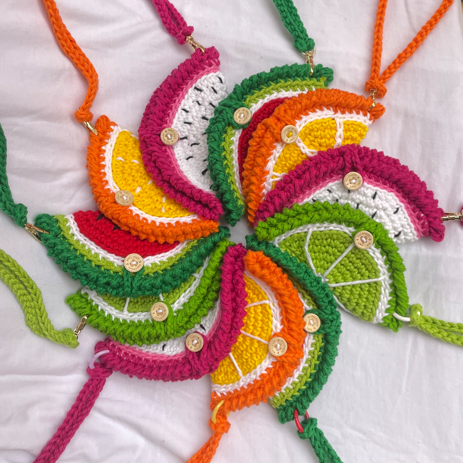 Porta Óculos Frutas Coloridas para Bolsas e Celulares Artesanais