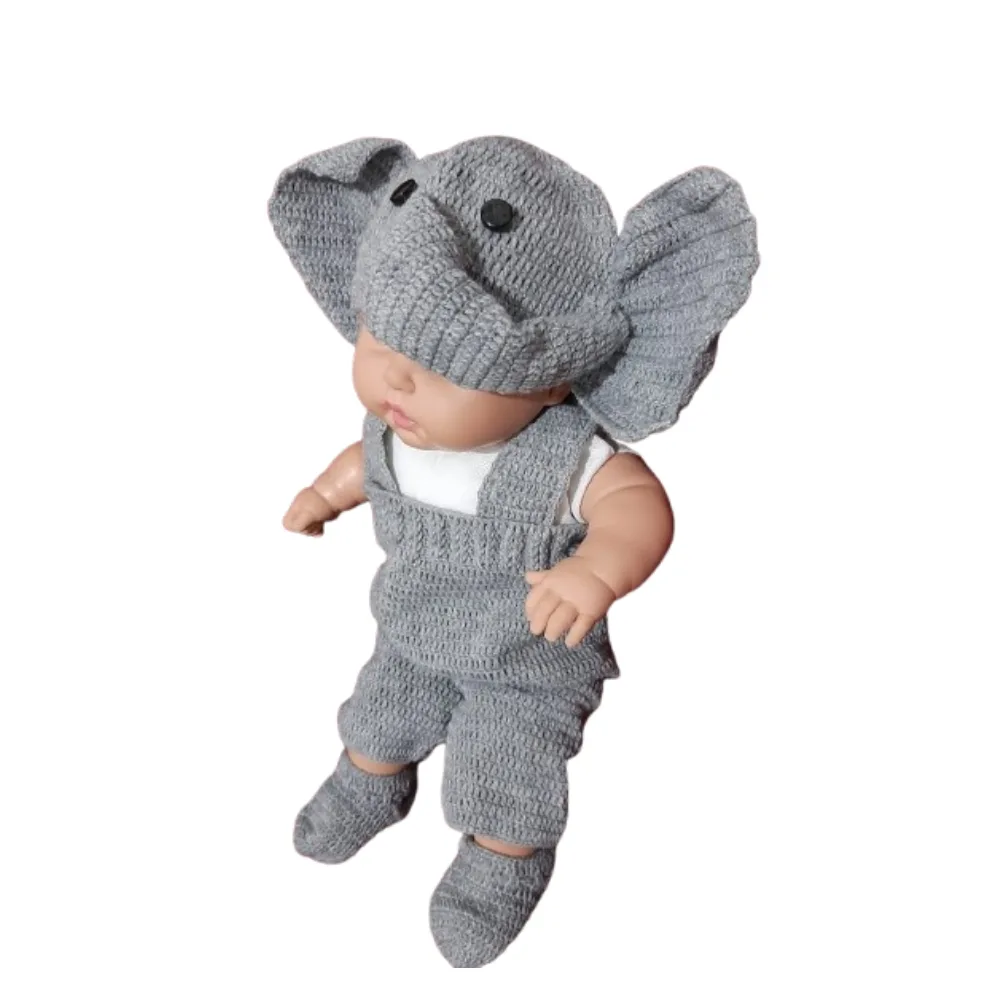 Fantasia de Elefante em Crochê para Bebê - Fofura e Conforto Artesanal