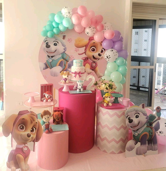 Decoração Mini Table Patrulha Canina Menina Locação