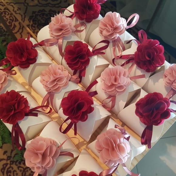 Promoção!! 100 Caixas P Bem Casados com Flor