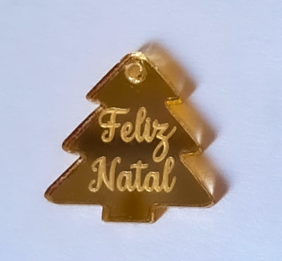 Kit10 Medalhas/tag Acrílico Espelhado -árvore de Natal 2cm