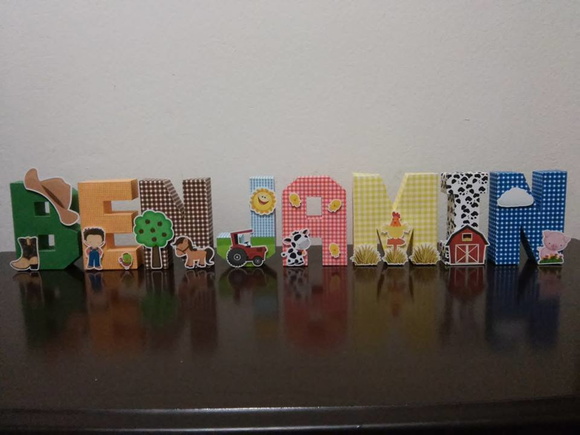 Letras 3D fazendinha