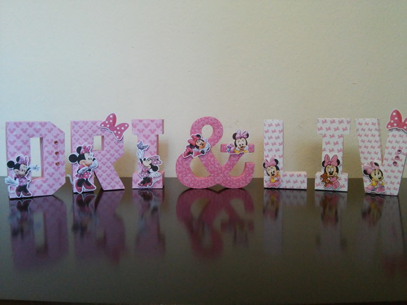 Letras 3D minnie rosa