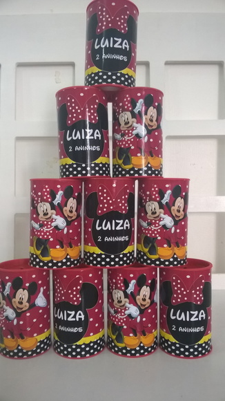 Cofrinho Minnie Vermelhe e Mickey