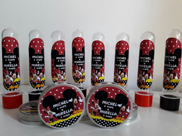 kit tubete e latinha minnie e mickey