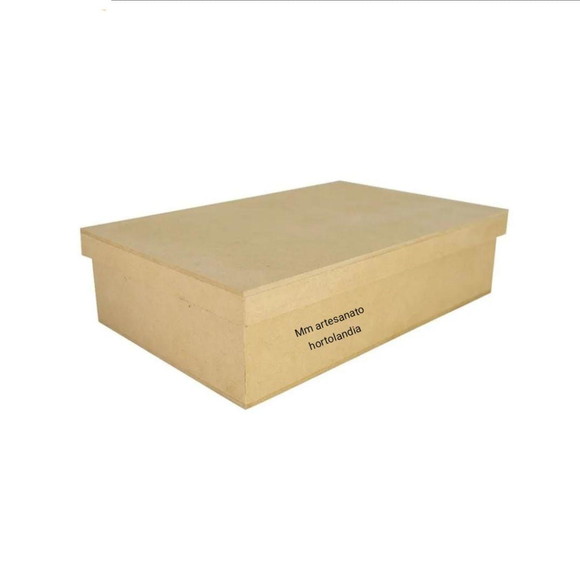 Caixa Retangular Tampa Sapato 26x17x11 Madeira mdf