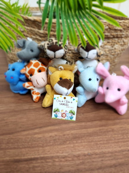 Safari Baby Chaveiro de Lembrancinha + Tag Personalizada