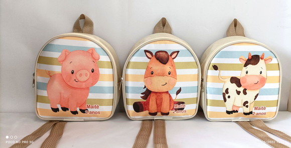Mochila Personalizada Fazendinha Aquarela Lembrancinha