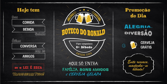 Painel Chalk 2x1m Boteco Personalizado