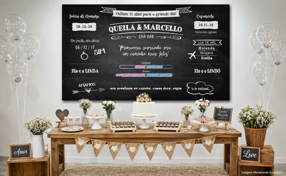 Painel Chalk Chá Bar / Noivado / Casamento