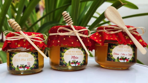 Lembrancinha de Natal com Mel 40ml Pegamel Nacional