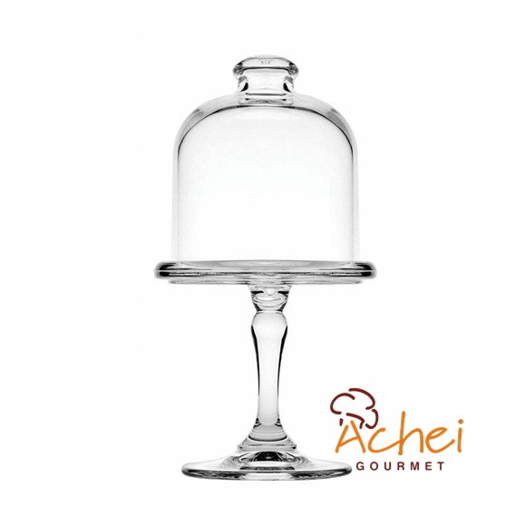 Prato para Bolo Mini Patisserie com Tampa e Pé -19,8cm