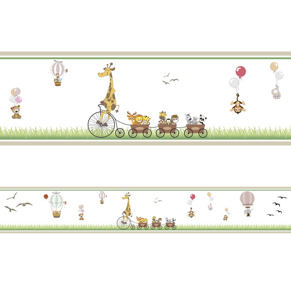 Kit 3 Faixas Decorativas Adesivo Infantil Safari Animais