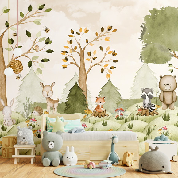 Papel de Parede Foto Mural Animais na Floresta M²