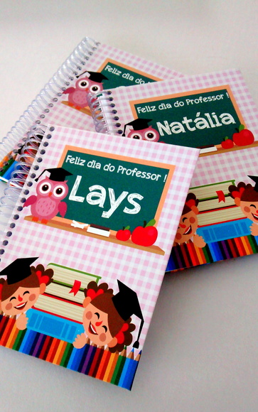 Caderno Dia do Professor Rosa Menina