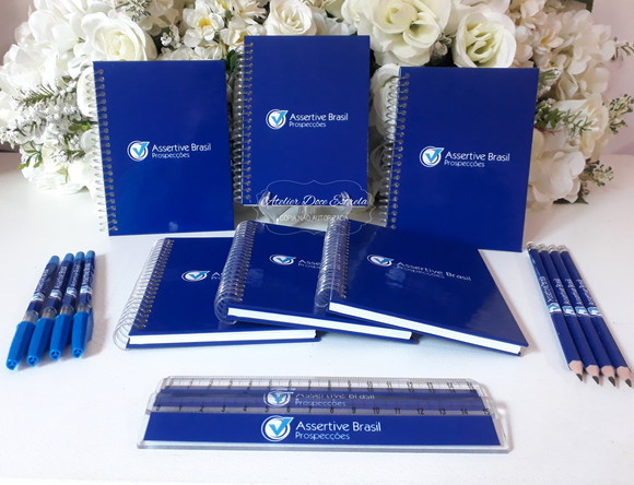 Kit Corporativo Personalizado - Azul - com Seu Logo