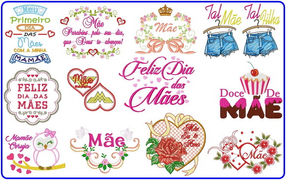Matriz 650 Dia das Mães Agulha Feliz Kit Matrizes