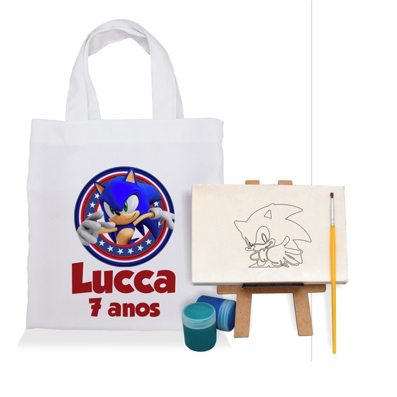 Lembrancinha de Aniversário Kit Pintura - Tema Sonic