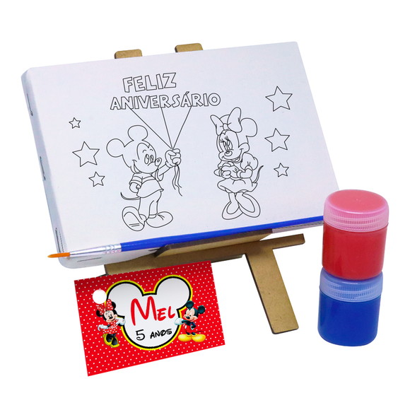 Lembrancinha para Aniversário Kit Pintura Mickey e a Minnie
