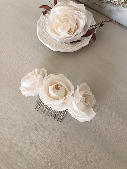 Pente Rosas de Seda Pura