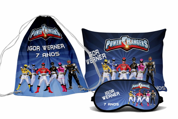 Kit Festa Power Rangers Mochila Almofada Máscara Lembrança