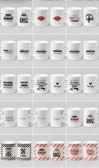 Pack Sublimação Arquivo Digital Namorados - Canecas (0021g)