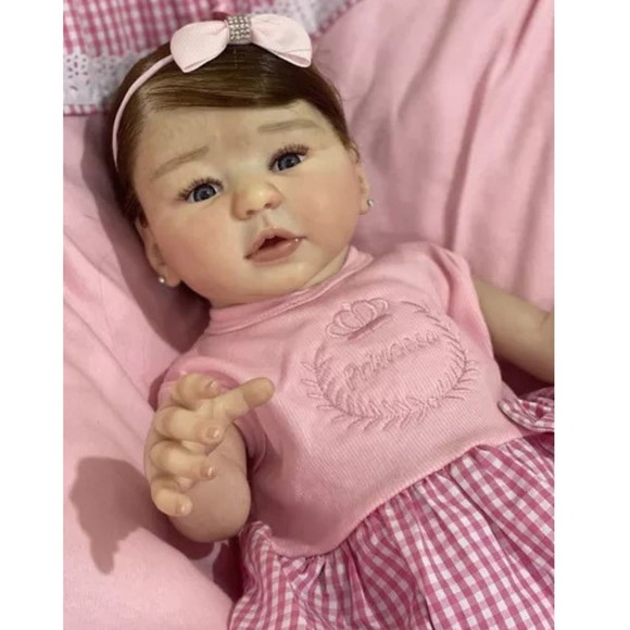 Bebê Reborn Boneca Menina - Mama, Faz Xixi e Toma Banho
