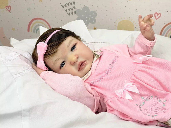 Bebê Reborn Boneca Realista, Toma Banho- Mama e Faz Xixi.
