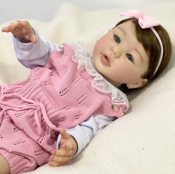 Bebê Reborn Boneca Toma Banho, Mama e Faz Xixi