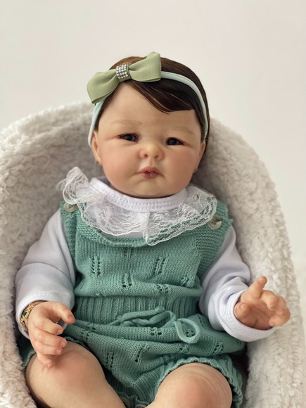 Bebê Reborn Menina Realista 50cm 2kg Corpo Silicone Toma Ban