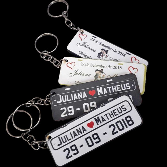 Chaveiro personalizado plaquinha de carro