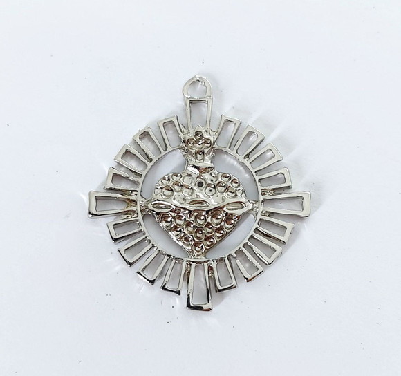10 Entremeios Medalha Sagrado Coração de Jesus Níquel Gr