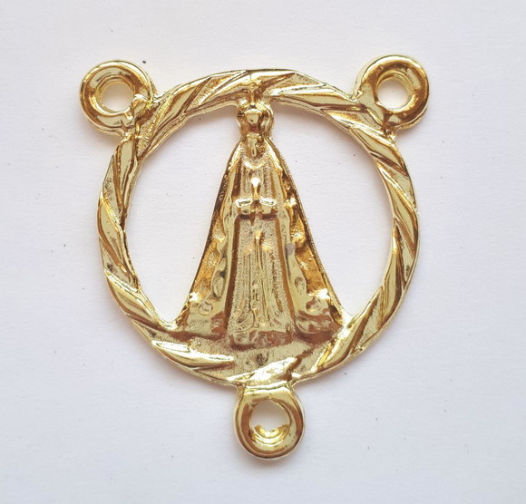 10 Entremeios N Sra Aparecida Redondo Vazado Dourado Latonad