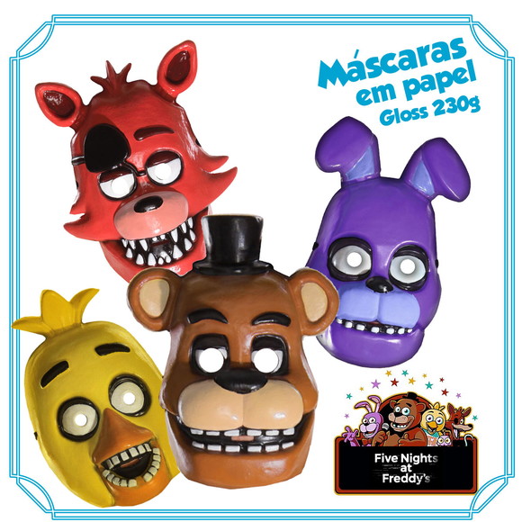 Máscaras Fnaf -five Nights At Freddys - Kit com 10 Unidades
