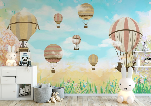 Papel de Parede Personalizado Infantil Balões 003