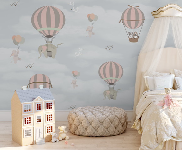 Papel de Parede Personalizado Infantil Balões 004