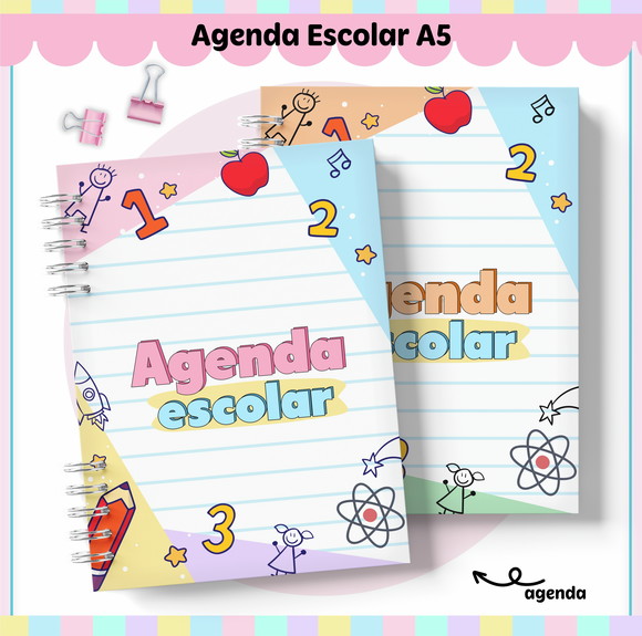 Agenda Escolar Permanente Arquivo Digital + 40 Capas Tem 003