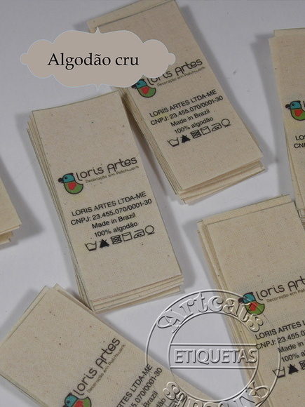 Etiqueta Algodão Cru 100 Unidades