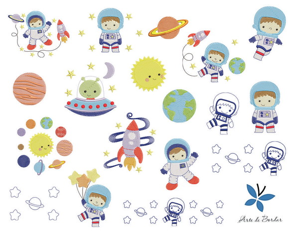 Matrizes de Bordado - Coleção Astronauta 004