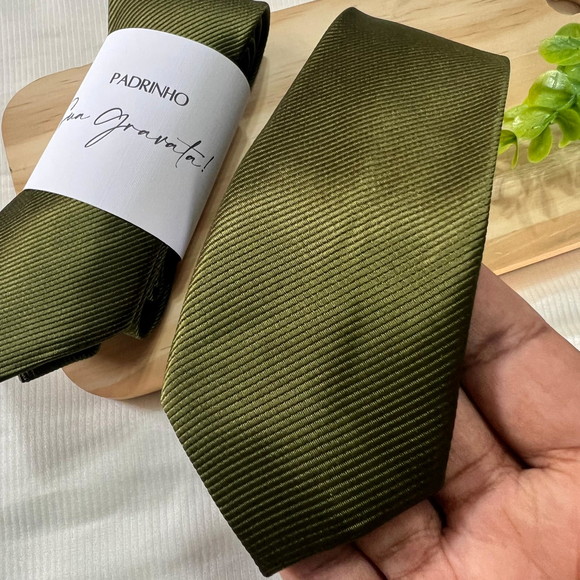 Gravata Padrinhos Verde Oliva