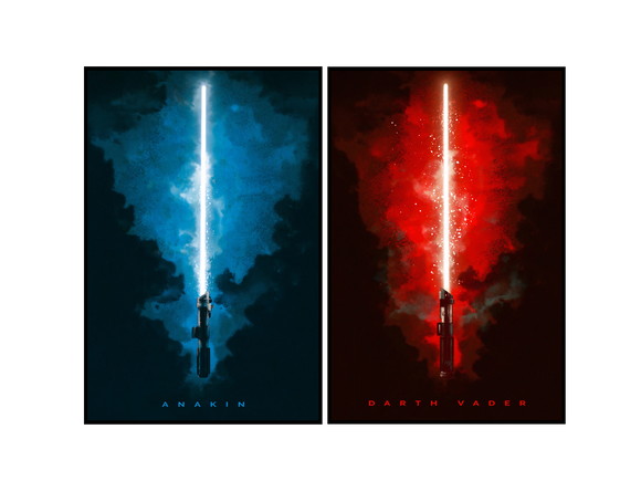 Dupla de Placas Impressão Uv Sabres de Luz Anakin e Vader