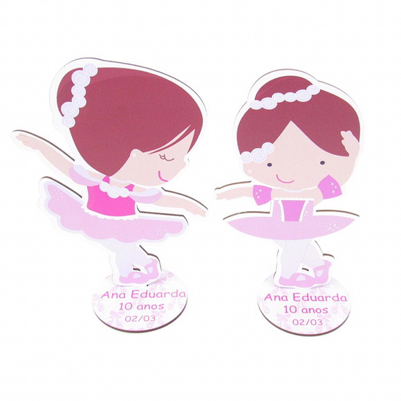 Centro de mesa Bailarinas Personalizada MDF Lembranças