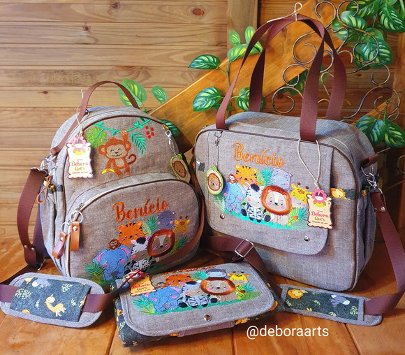 Kit de Maternidade Turminha Safari (brinde-porta Lencinho)