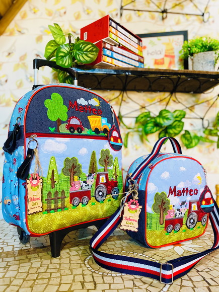 Kit Escolar Personalizado Mochila e Lancheira