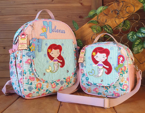 Mochila e Lancheira Pequena Sereia