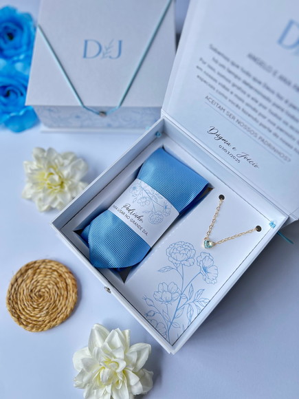 Kit Padrinhos de Casamento - Caixa + Gravata e Pulseira