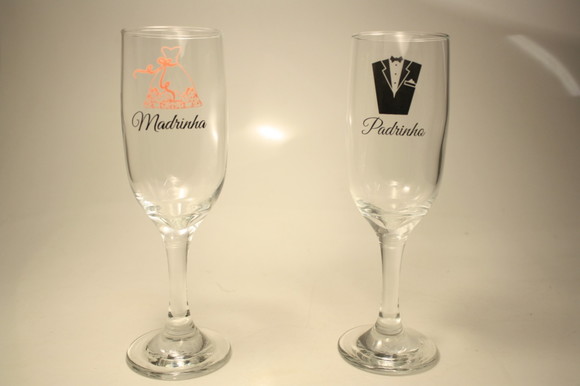 Casamento Madrinha ou Padrinho Taça de Vidro