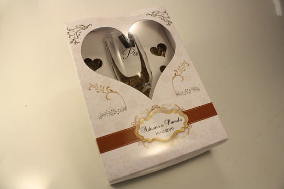 Casamento Pai ou Mãe Caixa C/taça de Vidro Personalizado
