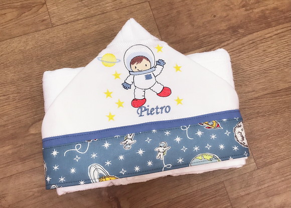 Toalha de banho Para bebê personalizada astronauta / planeta