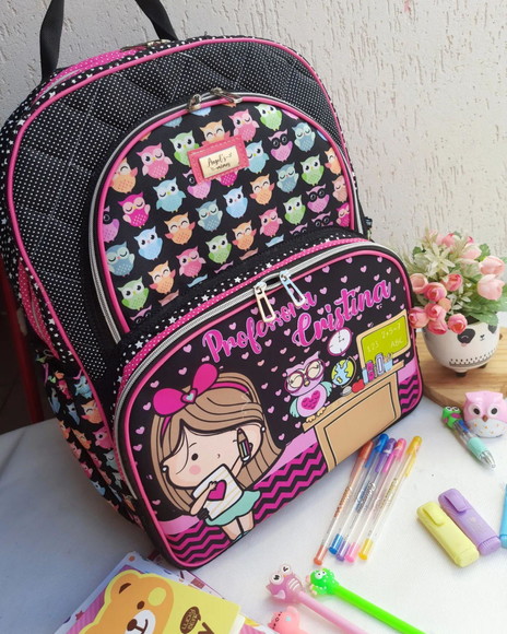 Mochila Tam. G Corujinha com Bolso para Notebook